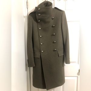 Balmain x H&M - Military Wool Coat -Olive Green- Men’s 36R